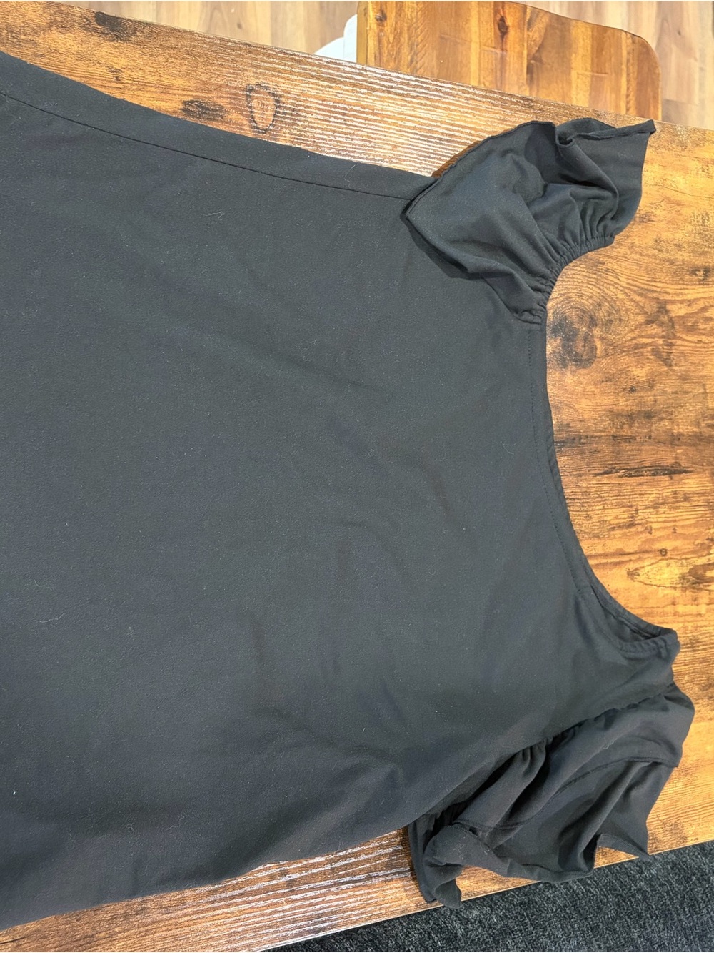 Classic Black Women's asymmetrical Short Sleeve Top